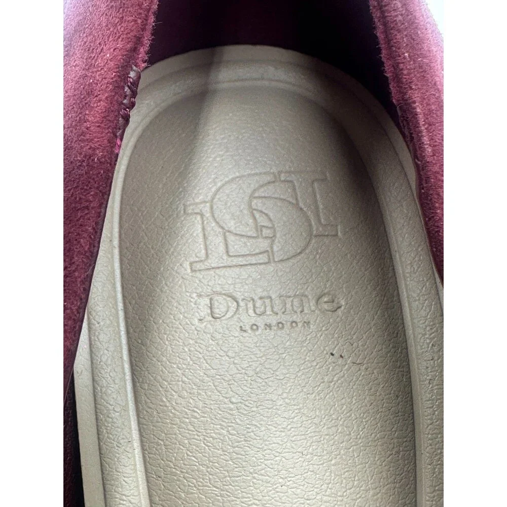 Dune London Burgundy Suede Leather Arriving Block Heel Pumps Heels Size 38.5/8.5